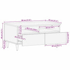 Salontafel Lichtbruin 80 X 54 X 40 Cm Massief Mangohout