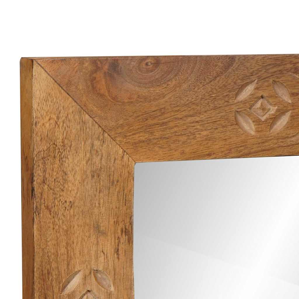 Spiegel Met Spiegel Lichtbruin 57 X 70 X 3 Cm Massief Mangohout