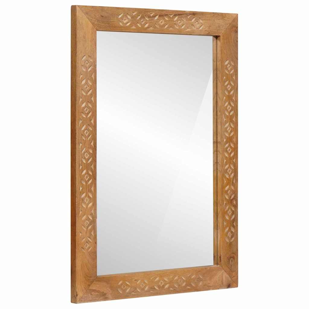 Spiegel Met Spiegel Lichtbruin 57 X 70 X 3 Cm Massief Mangohout