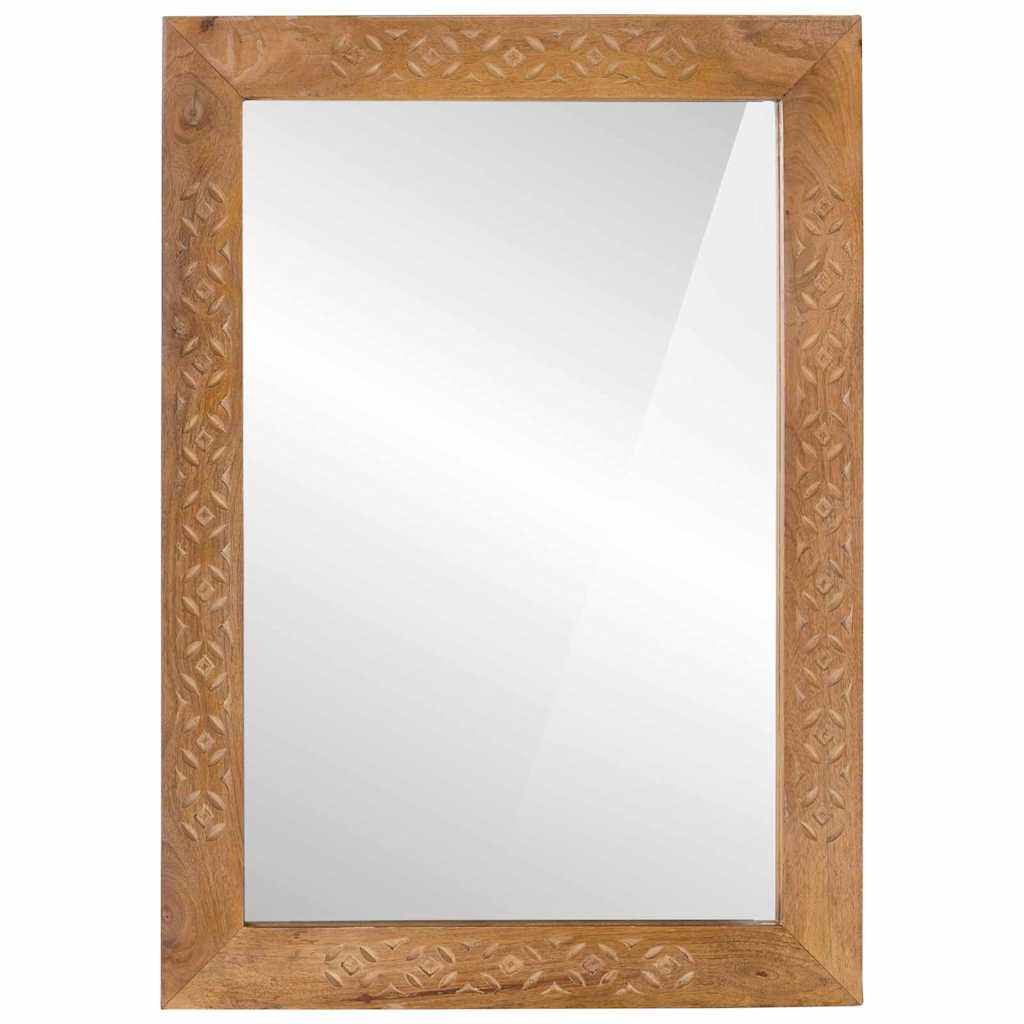 Spiegel Met Spiegel Lichtbruin 57 X 70 X 3 Cm Massief Mangohout