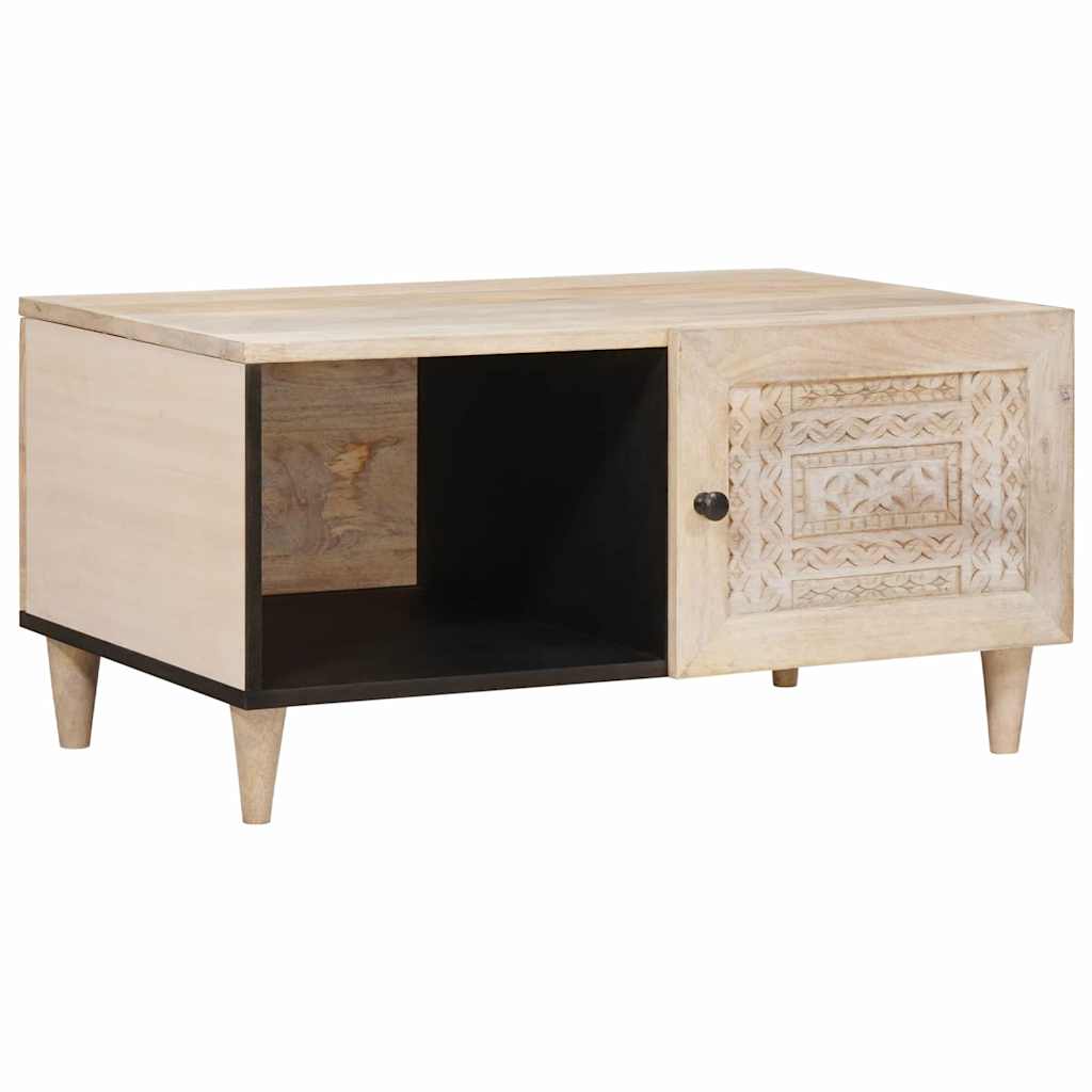Salontafel Lichtbruin 80 X 50 X 40 Cm Massief Mangohout