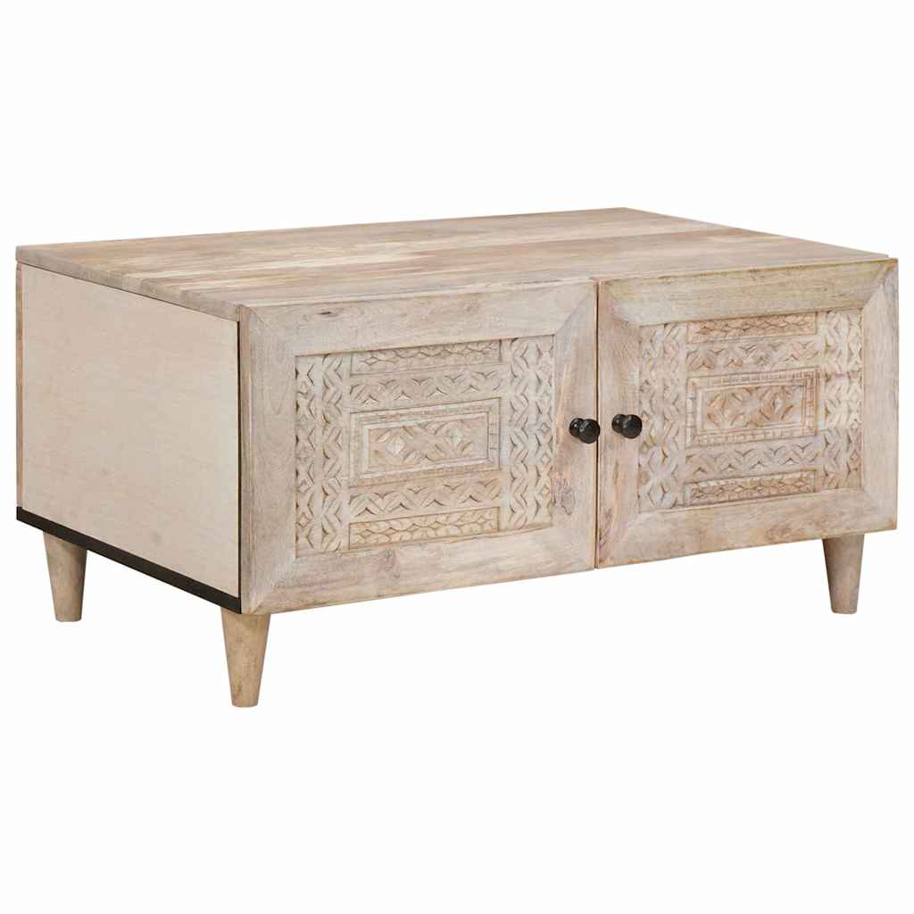 Salontafel Lichtbruin 80 X 50 X 40 Cm Massief Mangohout