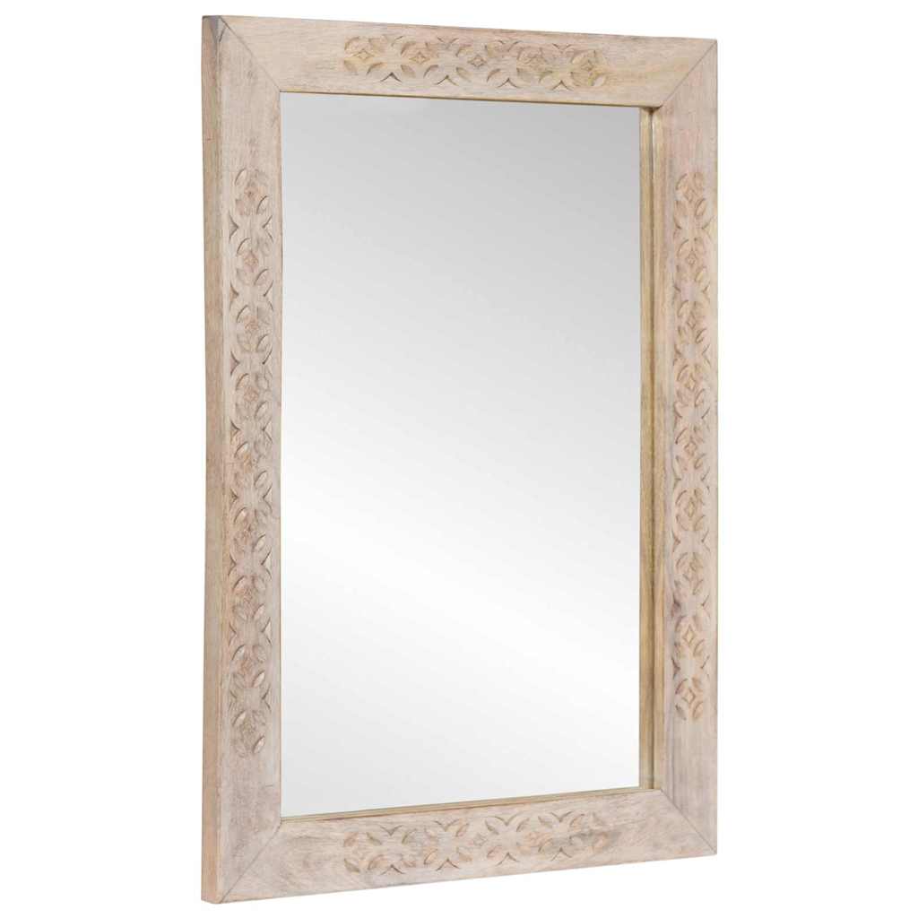 Spiegel Met Spiegel Lichtbruin 57 X 70 X 3 Cm Massief Mangohout