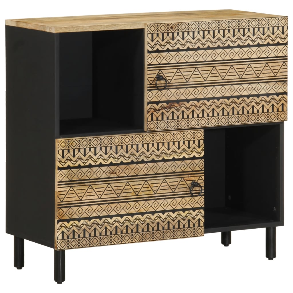Dressoir 80X33,5X75 Cm Massief Ruw Mangohout