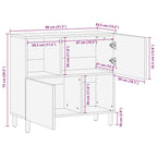 Dressoir 80X33,5X75 Cm Massief Ruw Mangohout