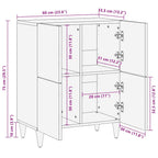 Dressoir 60X33,5X75 Cm Massief Mangohout