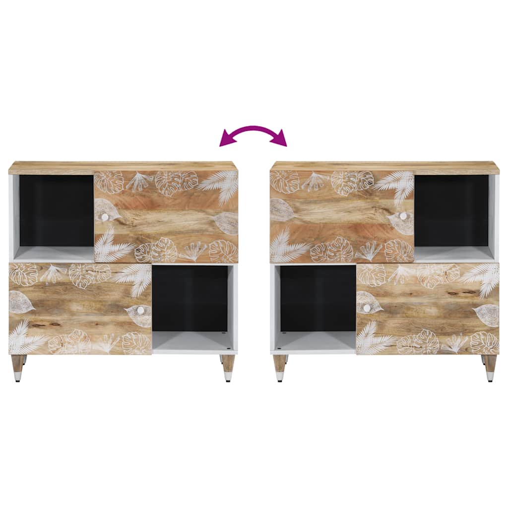 Dressoir 80X33,5X75 Cm Massief Mangohout