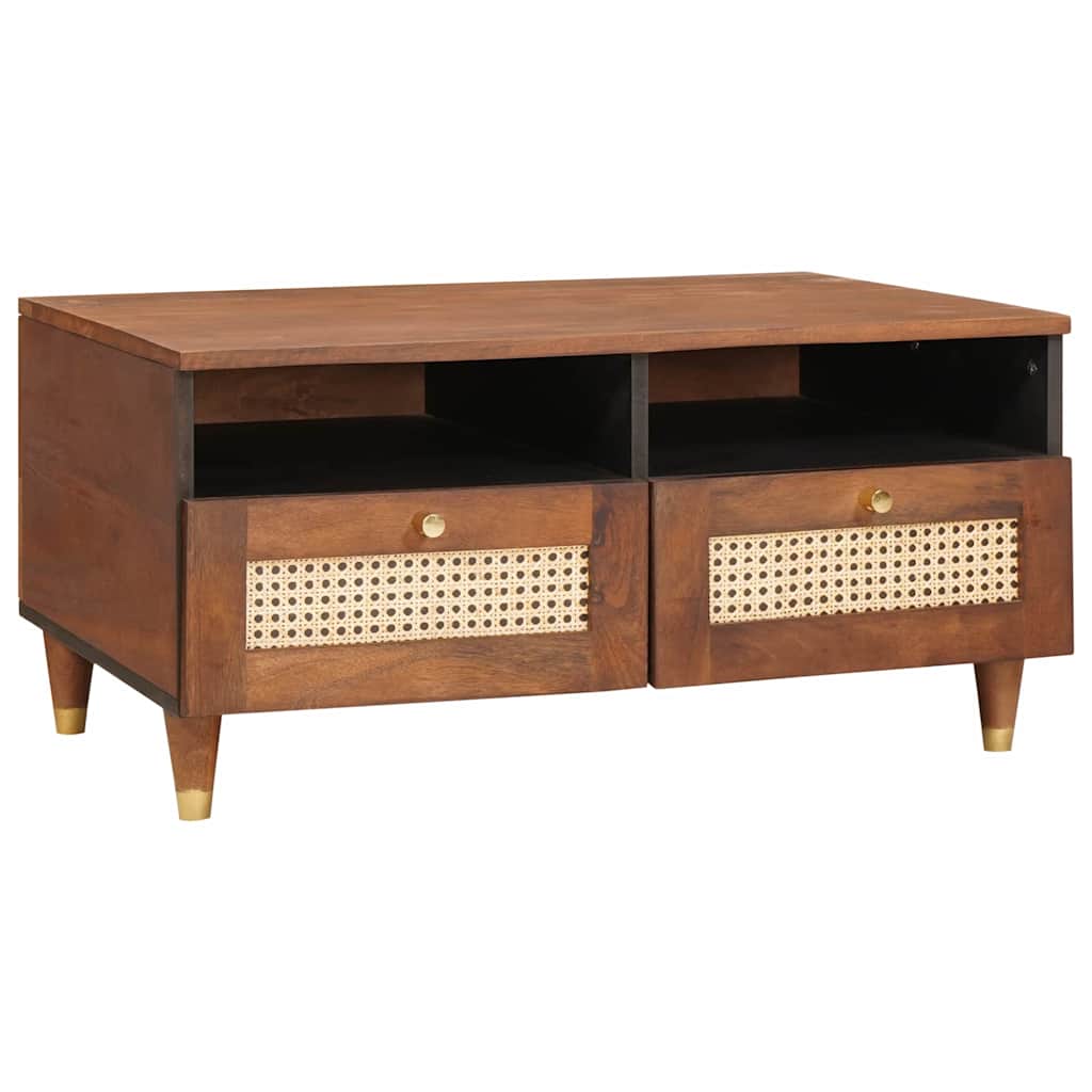 Salontafels Bruin 80 X 54 X 40 Cm Bamboe En Massief Mango Hout