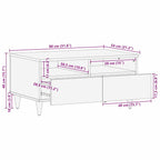 Salontafels Bruin 80 X 54 X 40 Cm Bamboe En Massief Mango Hout