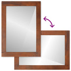 Spiegel Bruin En Zilver 50 X 70 Cm Massief Mango Hout, Glas