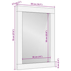 Spiegel Bruin En Zilver 50 X 70 Cm Massief Mango Hout, Glas