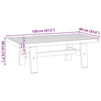Salontafel Noain A-Vormige Poten 120X60X40 Cm Massief Hout