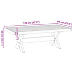 Salontafel Noain X-Vormige Poten 120X60X40 Cm Massief Hout