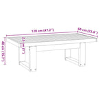 Salontafel Noain U-Vormige Poten 120X60X40 Cm Massief Hout