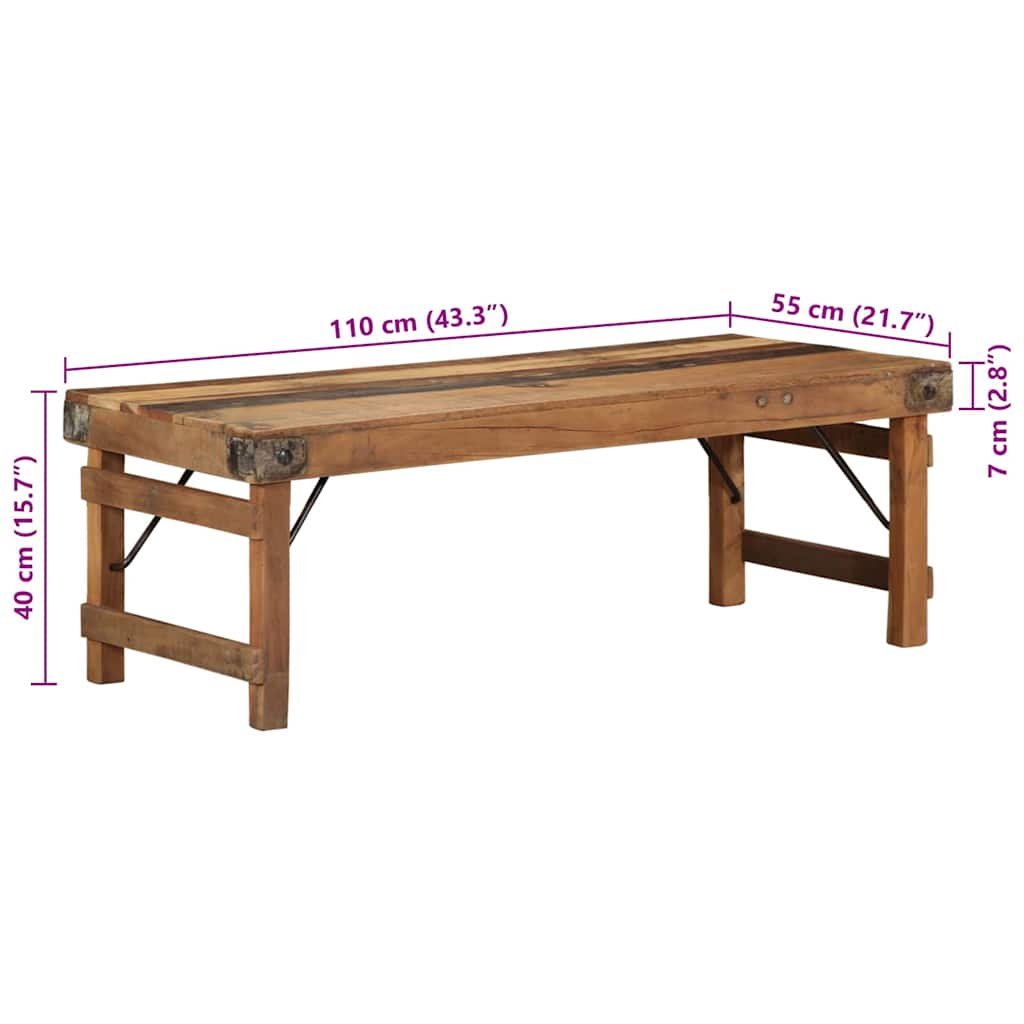 Salontafel Bruin Massief Gerecycled Hout