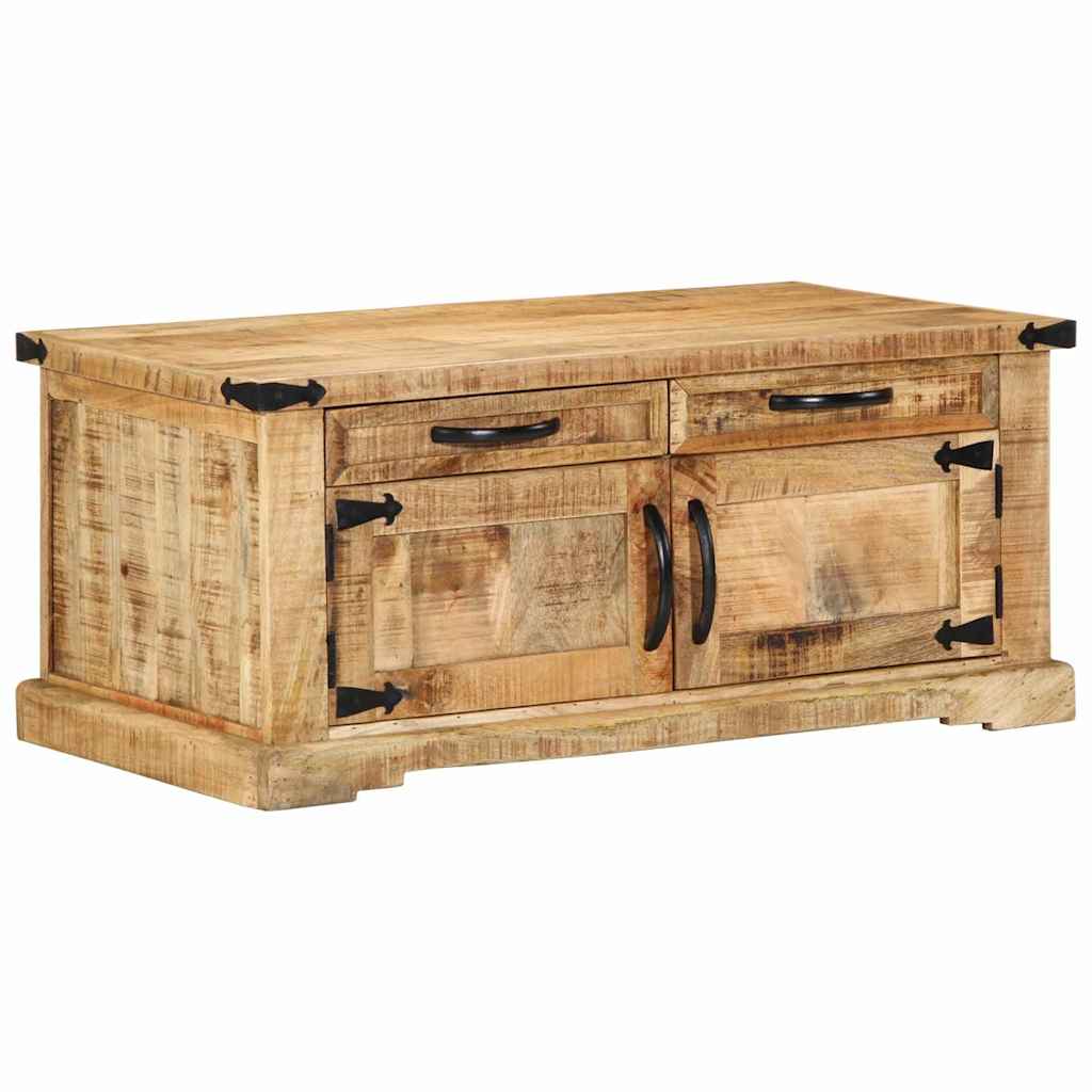 Salontafel With Drawer Bruin 90 X 50 X 40 Cm Massief Mangohout