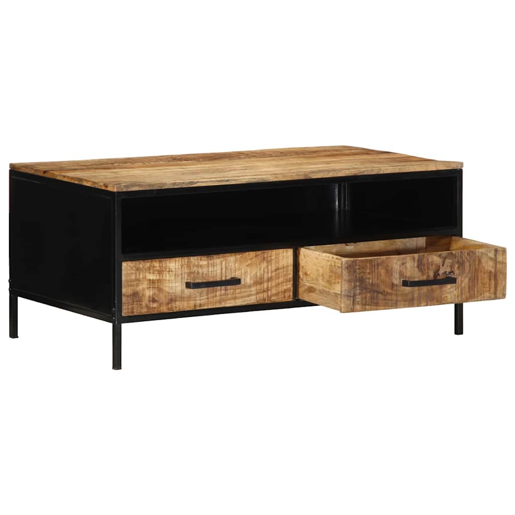 Salontafel With Drawer Bruin 90 X 50 X 40 Cm Massief Mangohout
