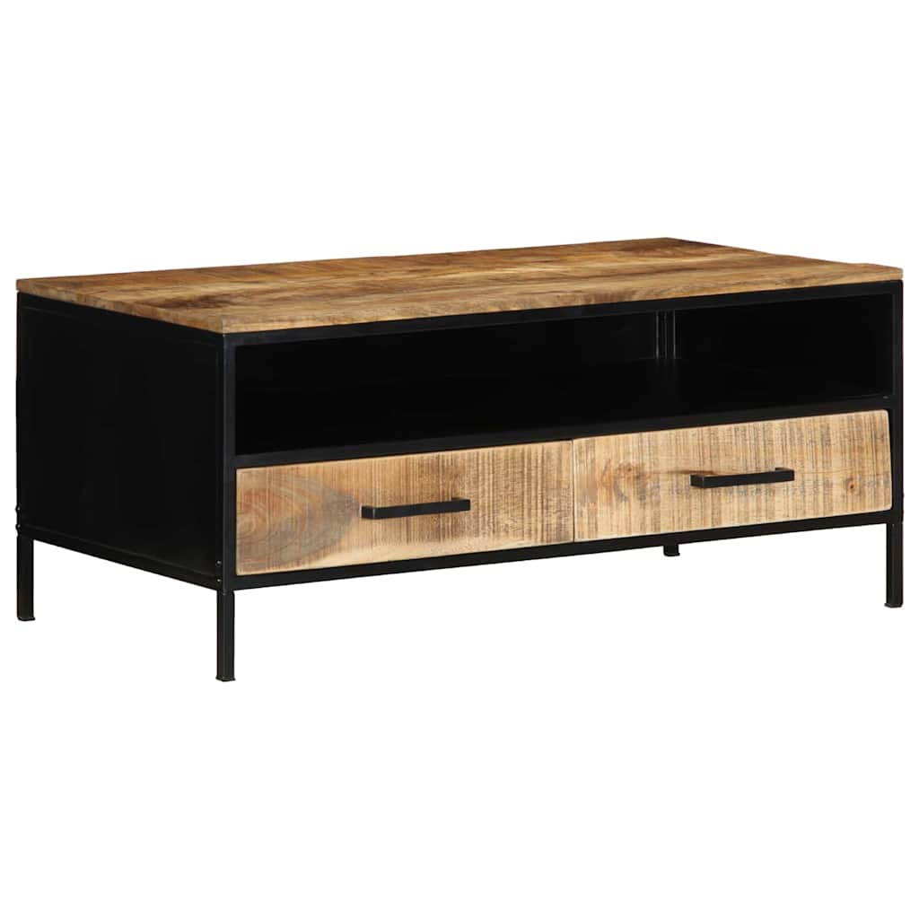 Salontafel With Drawer Bruin 90 X 50 X 40 Cm Massief Mangohout