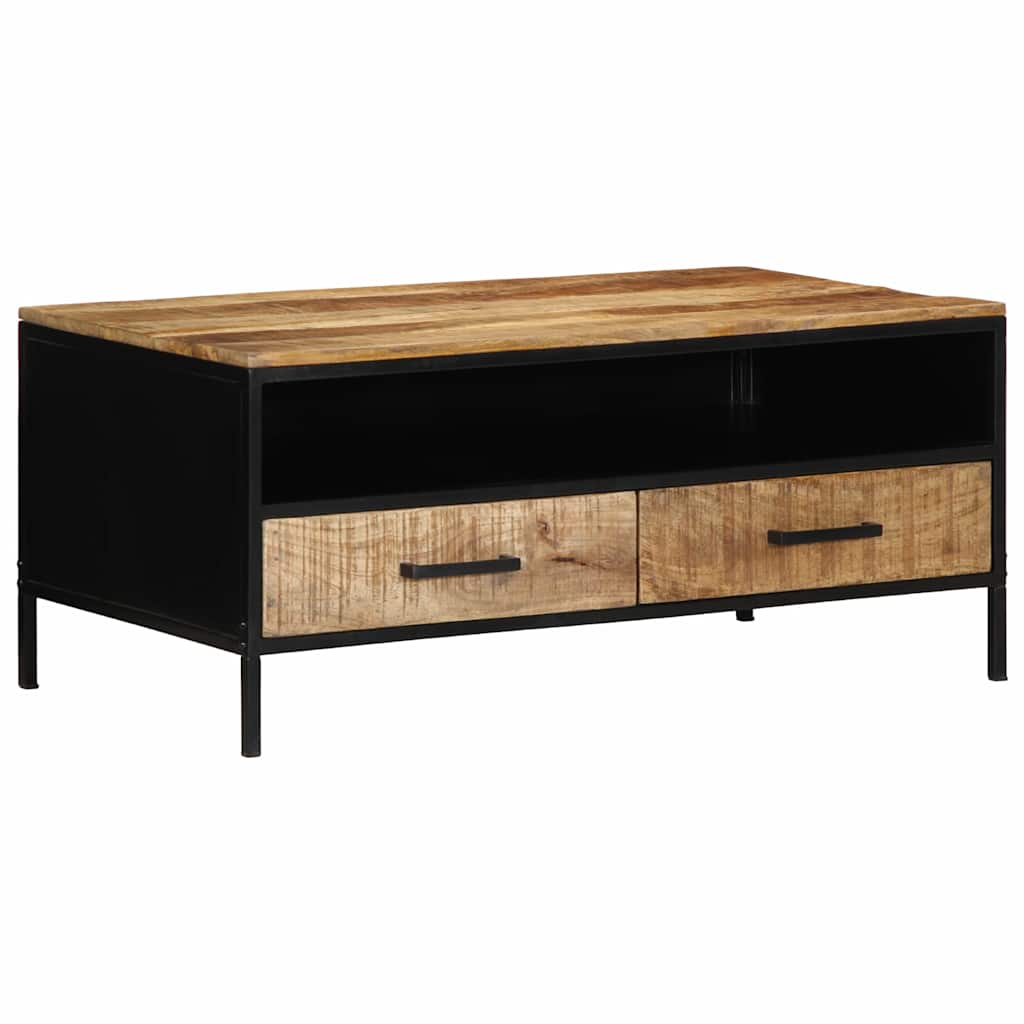 Salontafel With Drawer Bruin 90 X 50 X 40 Cm Massief Mangohout