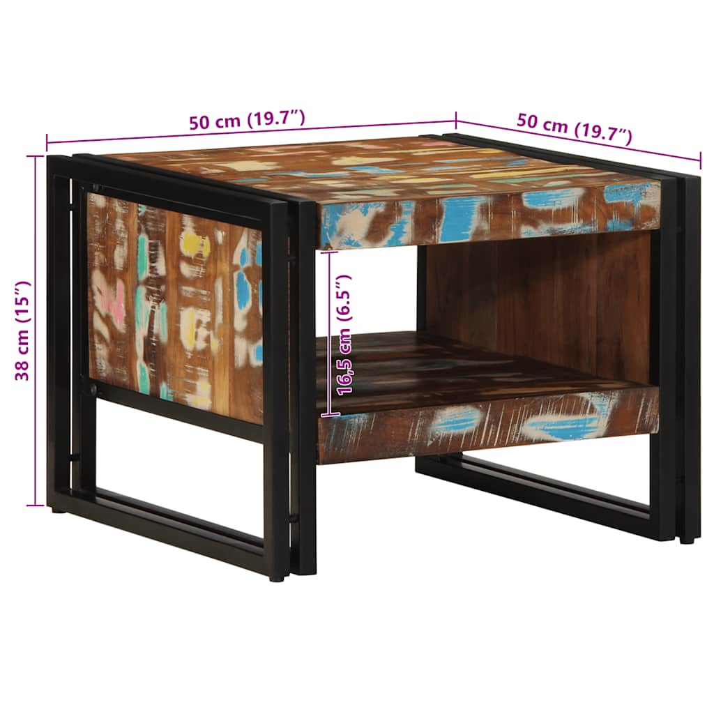 Salontafel 50X50X38 Cm Massief Gerecycled Hout Meerkleurig Multikleur