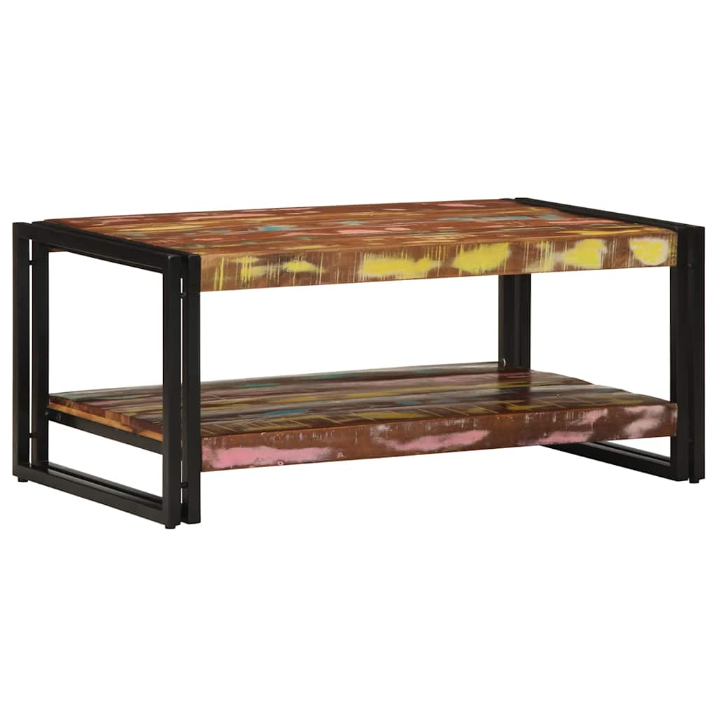 Salontafel 90X50X38 Cm Massief Gerecycled Hout Meerkleurig Multikleur