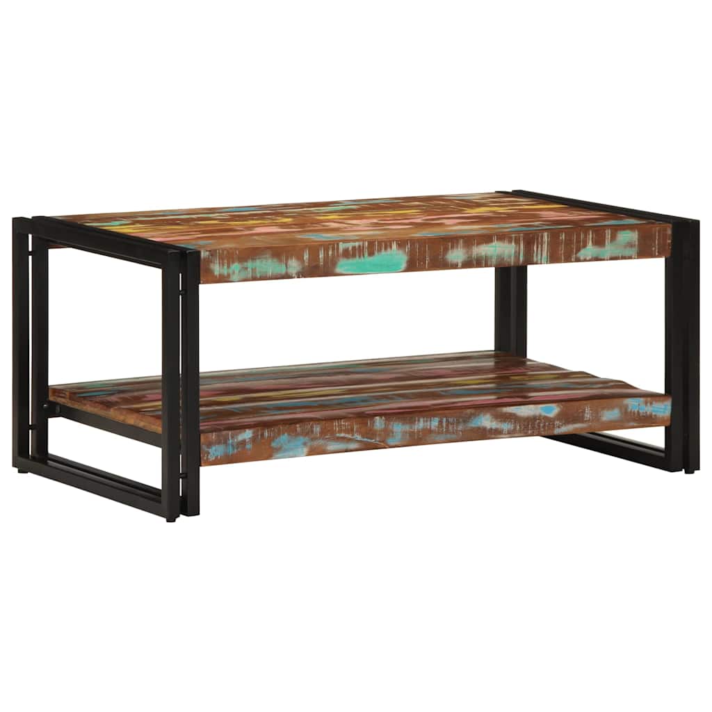 Salontafel 90X50X38 Cm Massief Gerecycled Hout Meerkleurig Multikleur