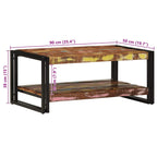 Salontafel 90X50X38 Cm Massief Gerecycled Hout Meerkleurig Multikleur