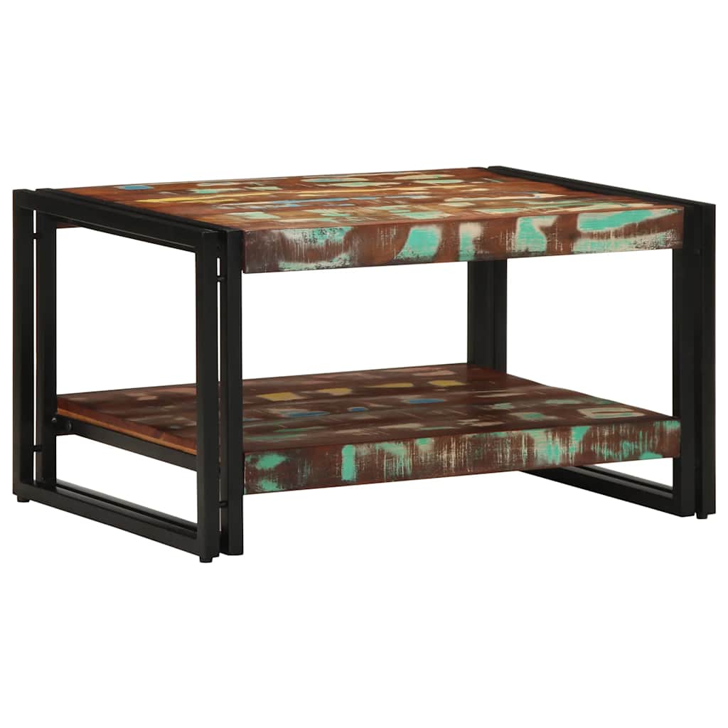 Salontafel 70X50X38 Cm Massief Gerecycled Hout Meerkleurig Multikleur