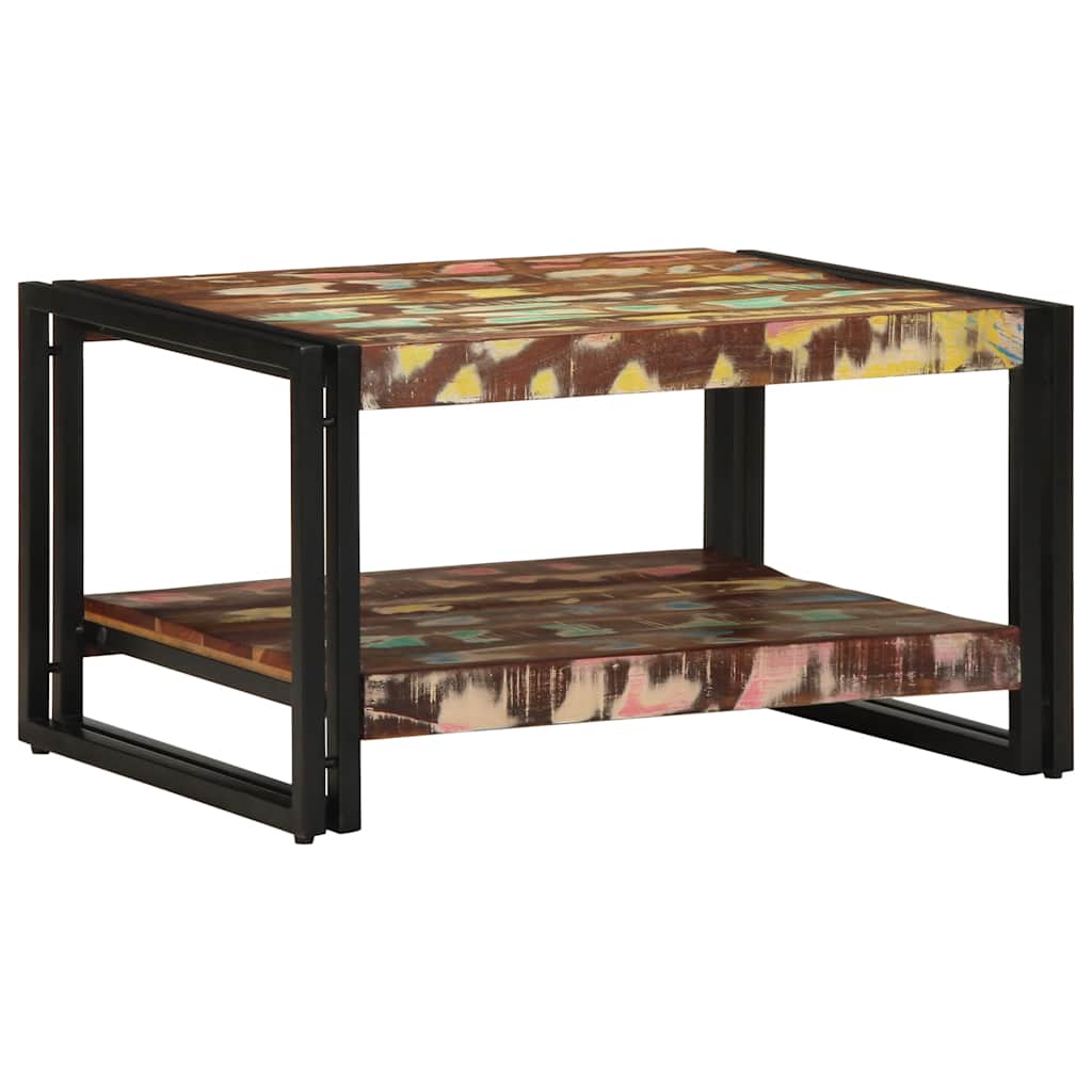 Salontafel 70X50X38 Cm Massief Gerecycled Hout Meerkleurig Multikleur