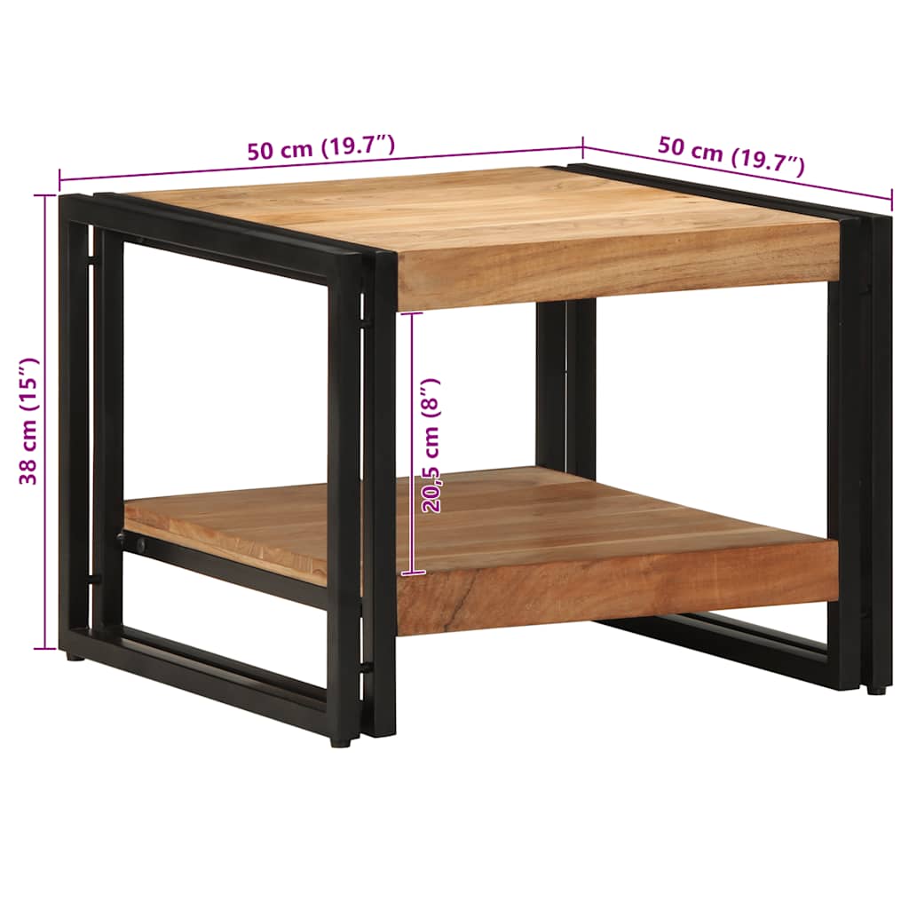 Salontafel 50X50X38 Cm Massief Acaciahout Multikleur