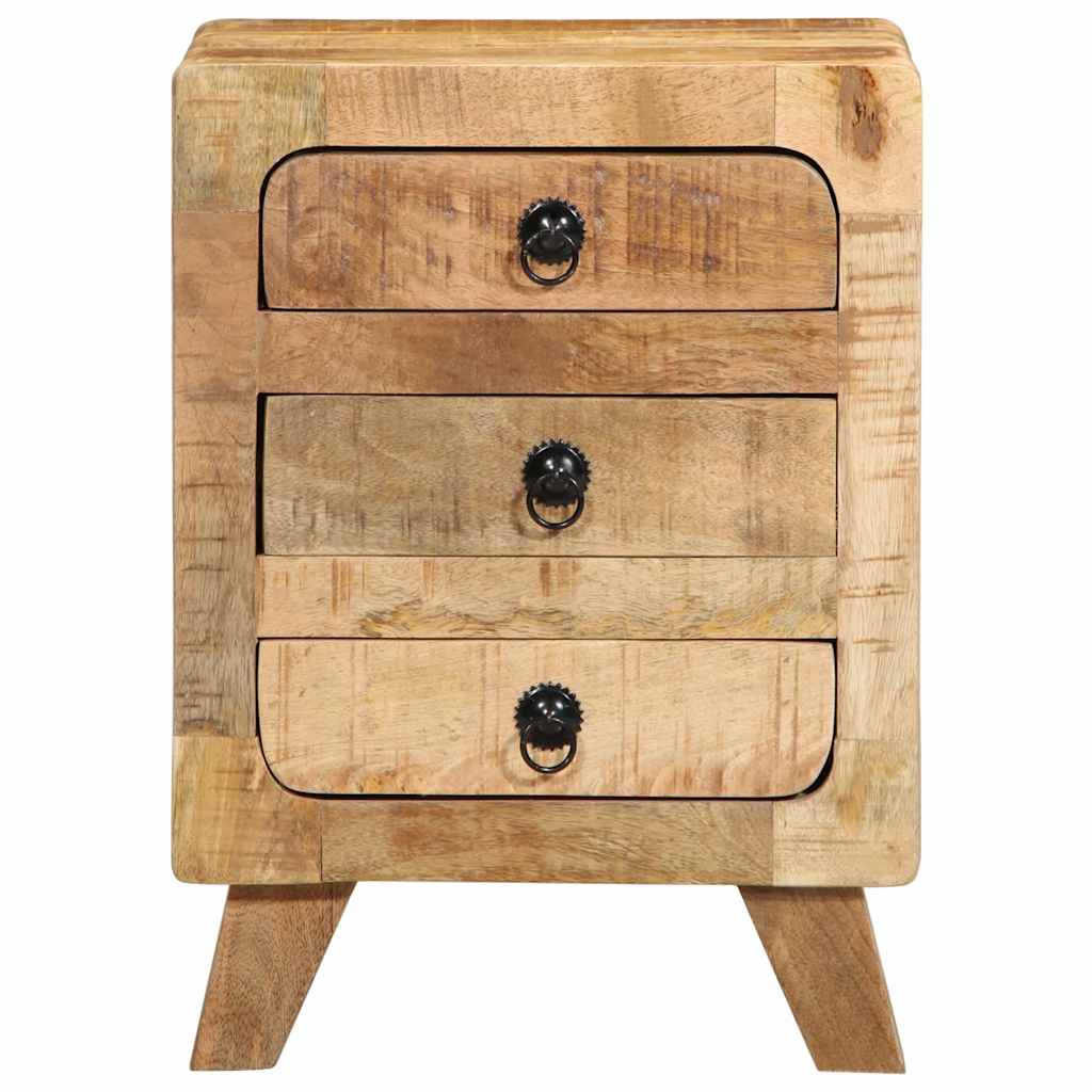 Nachtkastje 37X32X50 Cm Massief Hout Ruw Mangohout