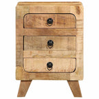 Nachtkastje 37X32X50 Cm Massief Hout Ruw Mangohout