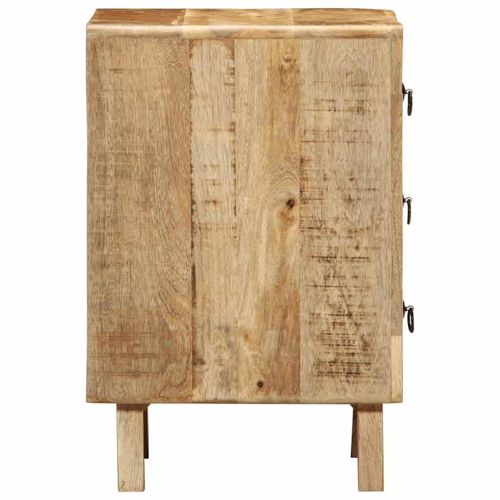 Nachtkastje 37X32X50 Cm Massief Hout Ruw Mangohout