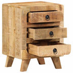 Nachtkastje 37X32X50 Cm Massief Hout Ruw Mangohout