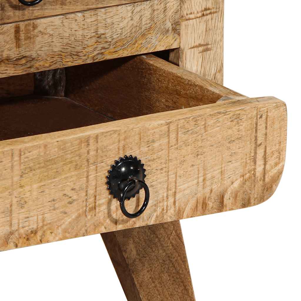 Nachtkastje 37X32X50 Cm Massief Hout Ruw Mangohout