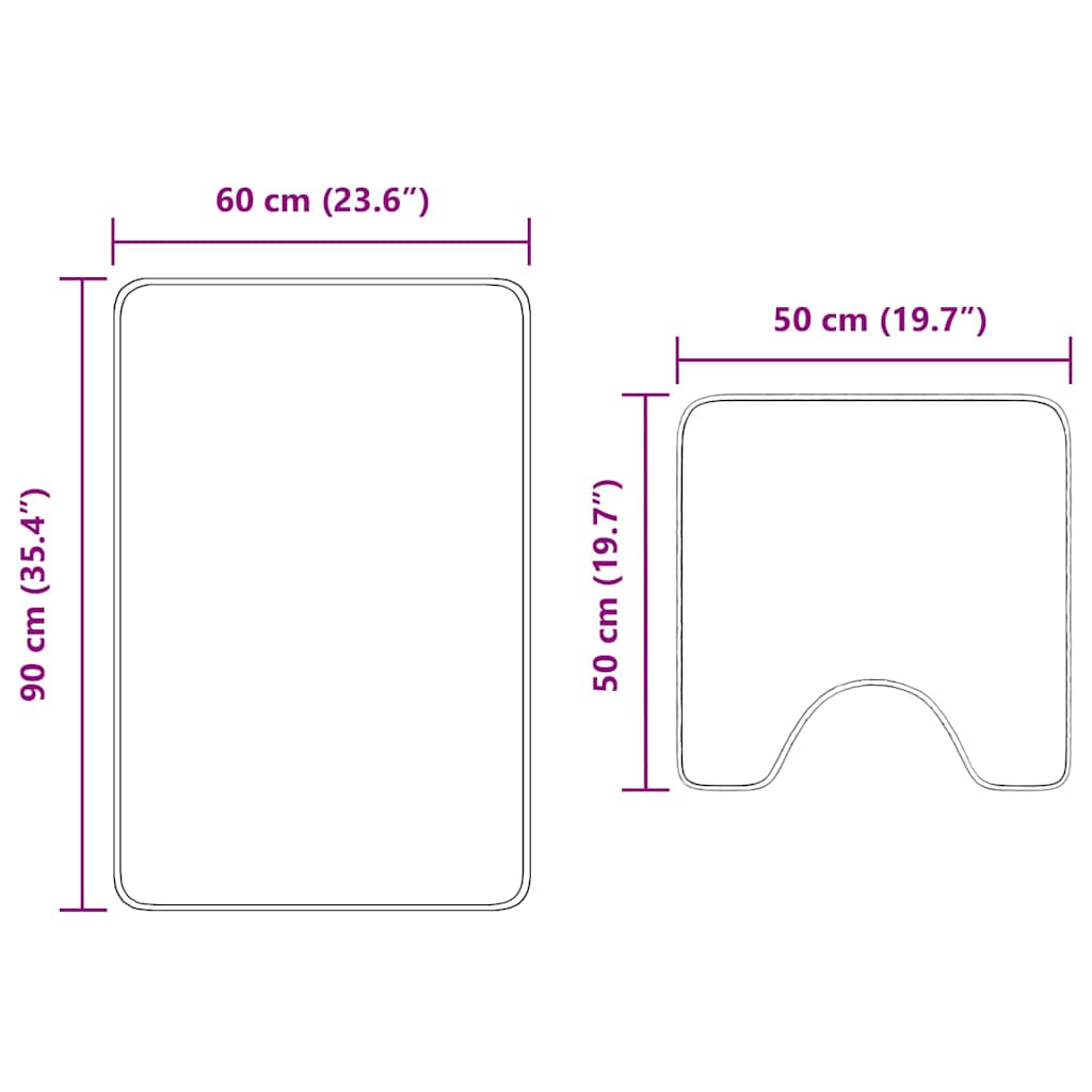 Badmat 2 Pcs 50 X 50 Cm Polypropyleen