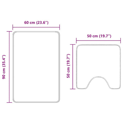 Badmat 2 Pcs 50 X 50 Cm Polypropyleen