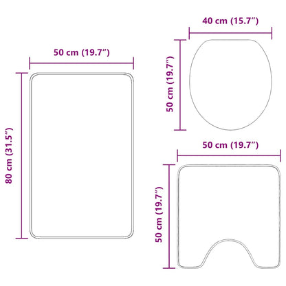 Badmat 3 Pcs 50 X 50 Cm Polypropyleen