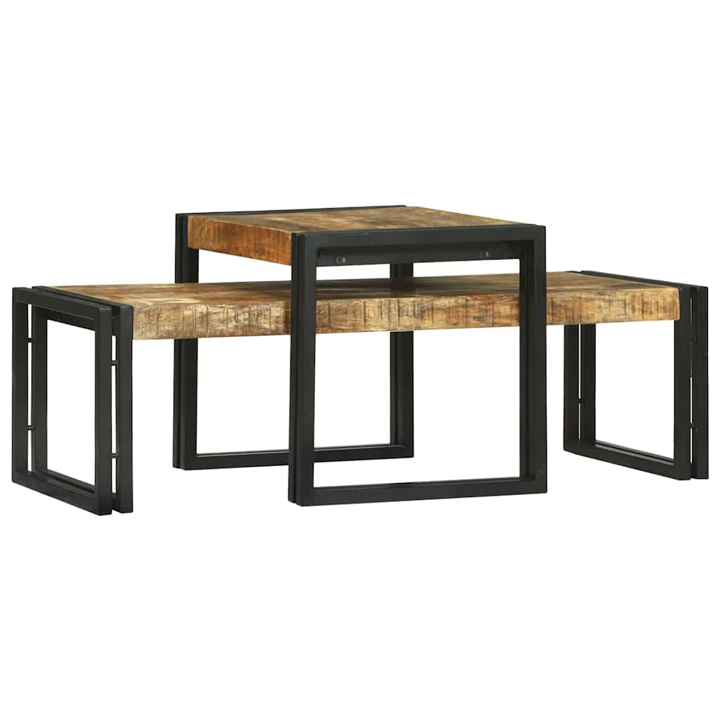 Salontafel 2 Pcs Bruin 48 X 40 X 40 Cm Massief Mangohout