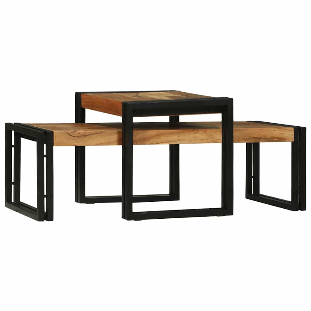 Salontafel 2 Pcs Bruin 48 X 40 X 40 Cm Massief Mangohout