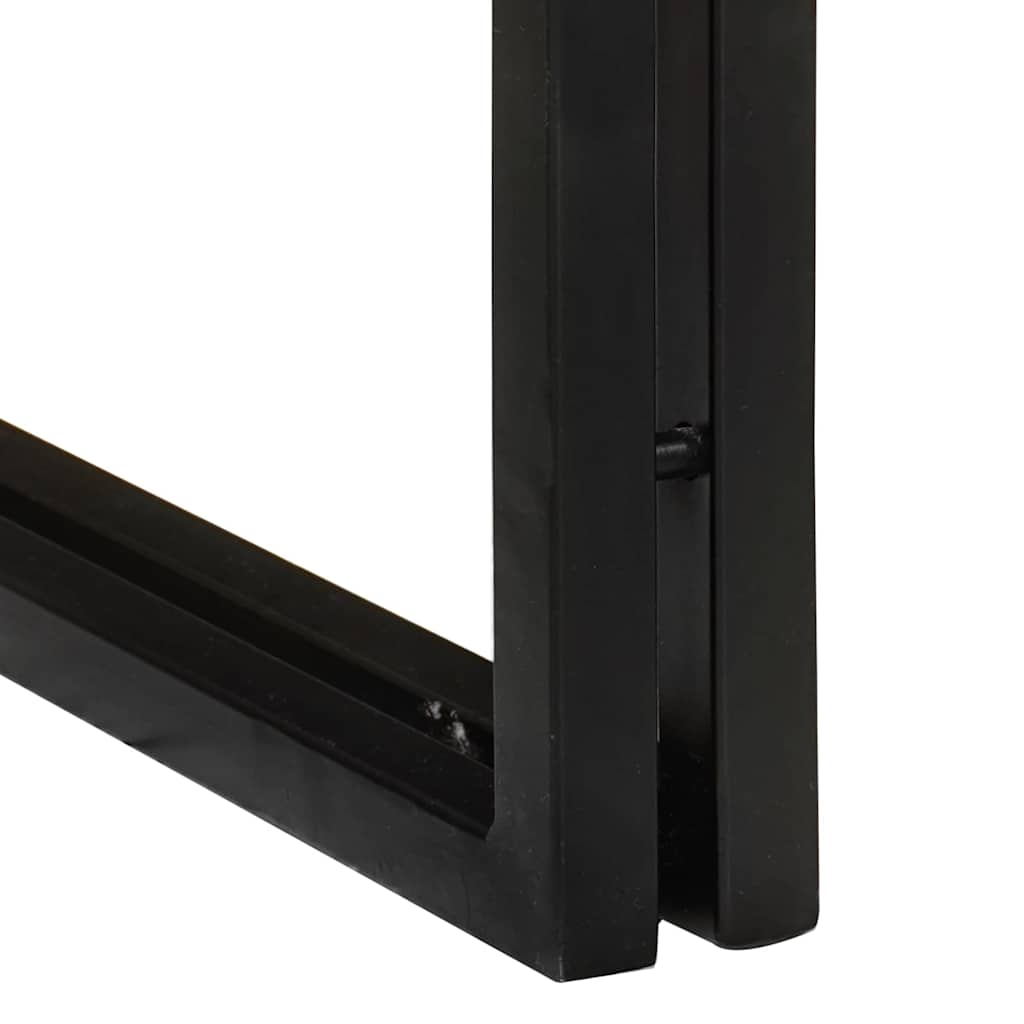 Nesttafel 3 Pcs Massief Ruwe Mango Hout En Een Metaal