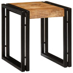 Nesttafel 3 Pcs Massief Ruwe Mango Hout En Een Metaal