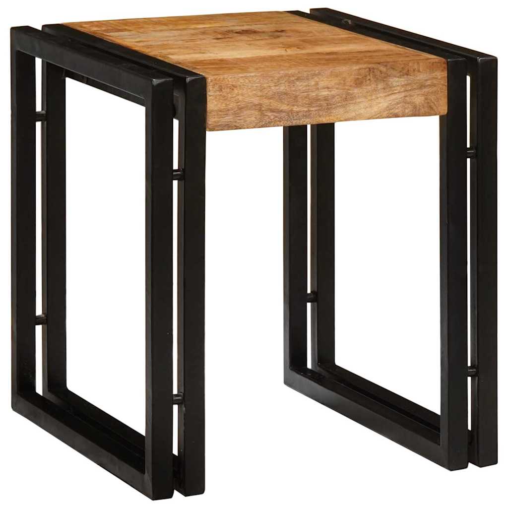 Nesttafel 3 Pcs Massief Ruwe Mango Hout En Een Metaal