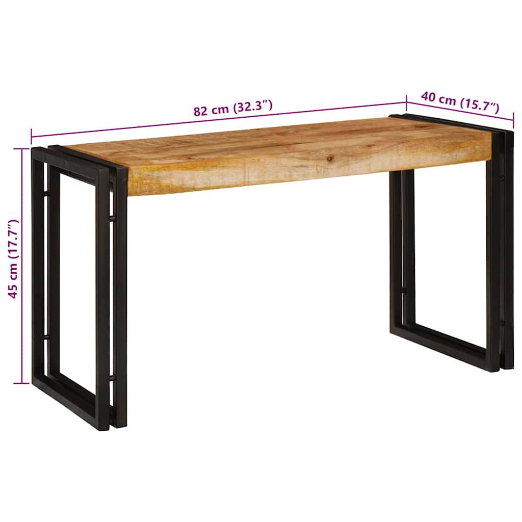 Nesttafel 3 Pcs Massief Ruwe Mango Hout En Een Metaal
