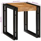 Nesttafel 3 Pcs Massief Ruwe Mango Hout En Een Metaal