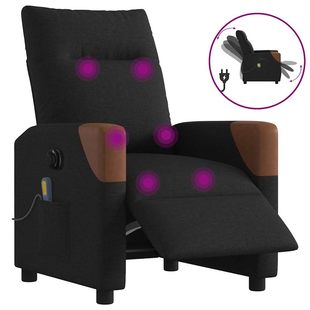 Massagestoel Stof Zwart