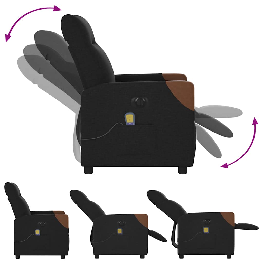 Massagestoel Stof Zwart