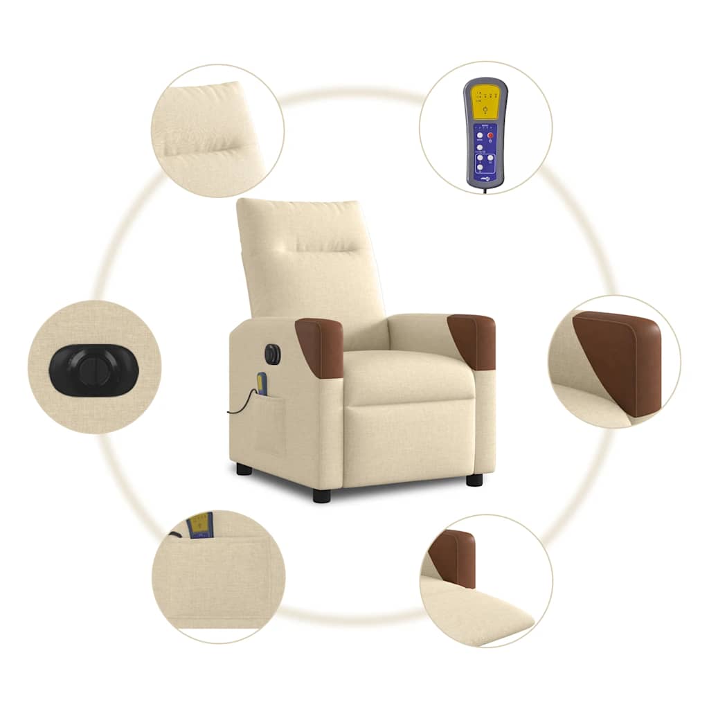 Massagestoel Stof Kleurig Crème