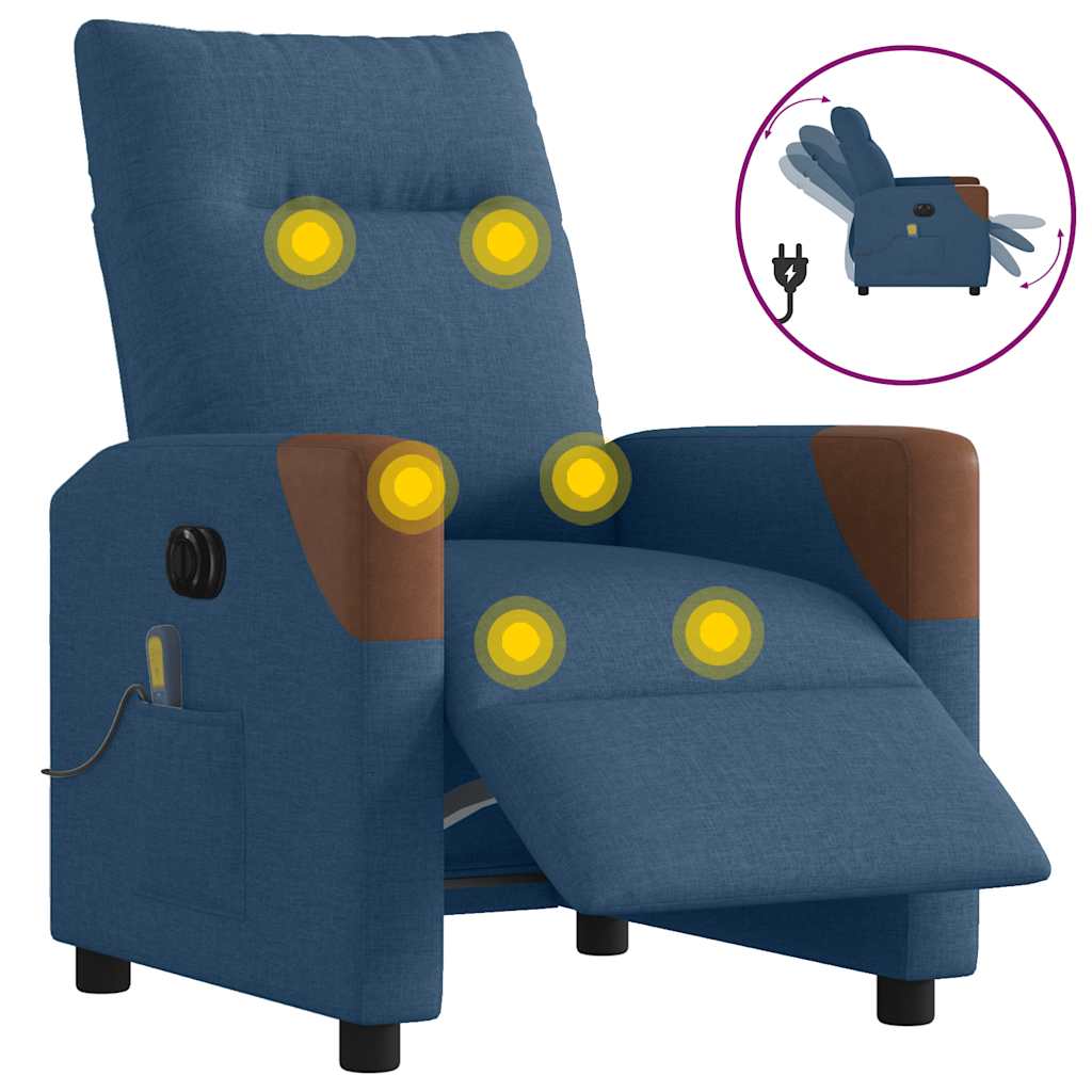 Massagestoel Stof Blauw