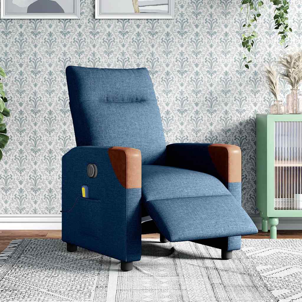 Massagestoel Stof Blauw